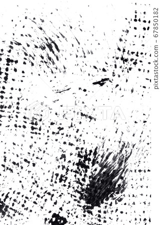 Abstract drops and smears of black acrylic paint. 67850182