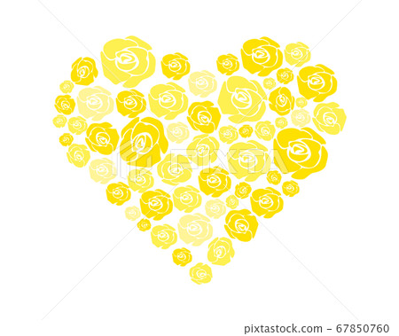Yellow Roses Heart Shape Vector illustration of yellow rose flower Rose... - Stock Illustration ...
