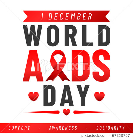 World AIDS day poster. Aids Awareness Red Ribbon. World AIDS day poster. Aids Awareness Red Ribbon. 67850797