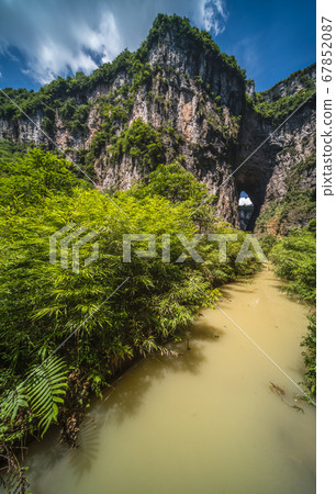Muddy stream in Wulong National Park 67852087