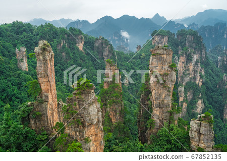 Landscape of Stone Tianzi Mountain pillars in Landscape of Stone Tianzi Mountain pillars in 67852135
