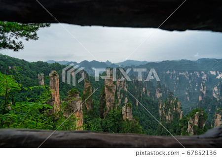 Landscape of Stone Tianzi Mountain pillars in 67852136