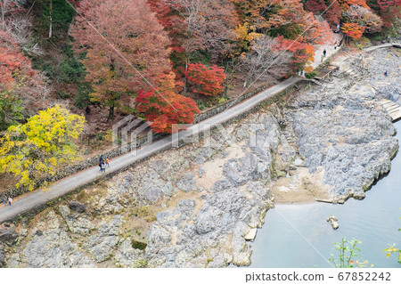 colorful leaves mountains and Katsura river in colorful leaves mountains and Katsura river in 67852242