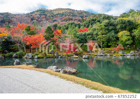 colorful leaves garden and pond inside Tenryuji colorful leaves garden and pond inside Tenryuji 67852252