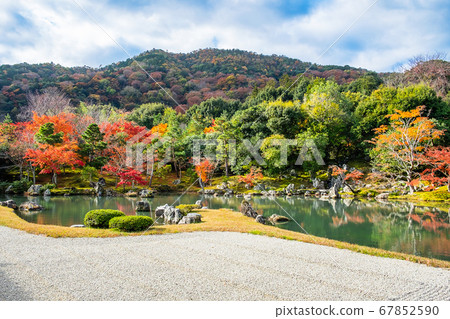 colorful leaves garden and pond inside Tenryuji colorful leaves garden and pond inside Tenryuji 67852590