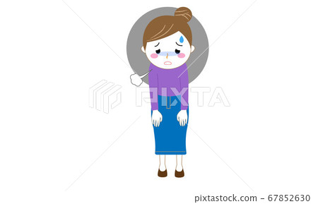 Tired, sighing woman 67852630