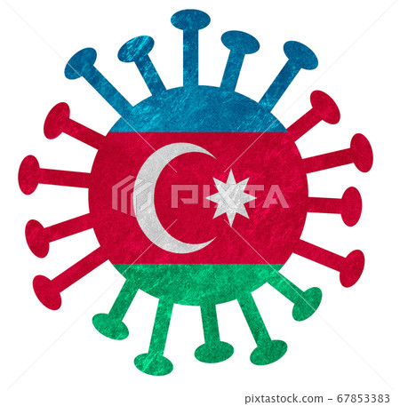 The national flag of Azerbaijan with corona virus The national flag of Azerbaijan with corona virus 67853383