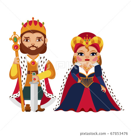 Cartoon Color Characters People Royal Family Concept. Vector 67853476