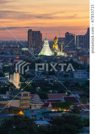 Aerial view of the Giant Golden Buddha in Wat Aerial view of the Giant Golden Buddha in Wat 67853715