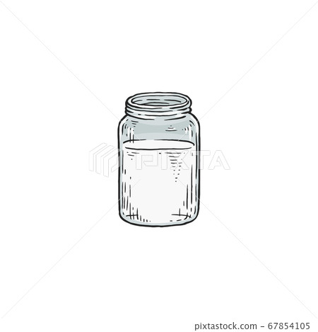 Coconut milk for ketogenic diet, cartoon sketch vector illustration isolated. 67854105