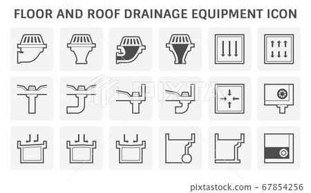 Floor and roof deck drainage equipment vector icon Floor and roof deck drainage equipment vector icon 67854256