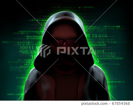 Hacker over a code background - Stock Illustration [67854368] - PIXTA
