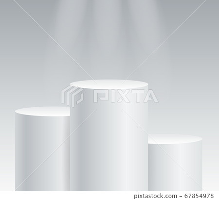Realistic Detailed 3d Round Stage Podium Set. Vector Realistic Detailed 3d Round Stage Podium Set. Vector 67854978