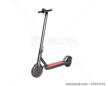 Black Electric scooter 3d render on white no Black Electric scooter 3d render on white no 67855547