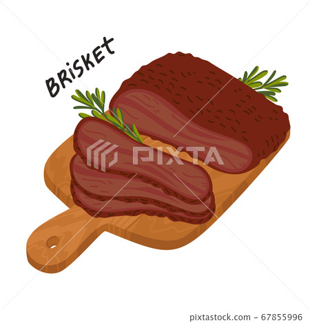 Brisket. Meat delicatessen on a wooden cutting Brisket. Meat delicatessen on a wooden cutting 67855996