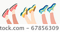 Set of female legs in the sneakers 67856309