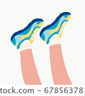 Female legs in the sneakers 67856378