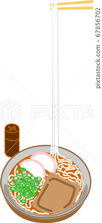 Vertical background illustration of Japanese noodles Kitsune Udon Vertical background illustration of Japanese noodles Kitsune Udon 67856702