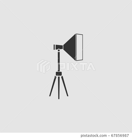 Studio lighting icon flat Studio lighting icon flat 67856987
