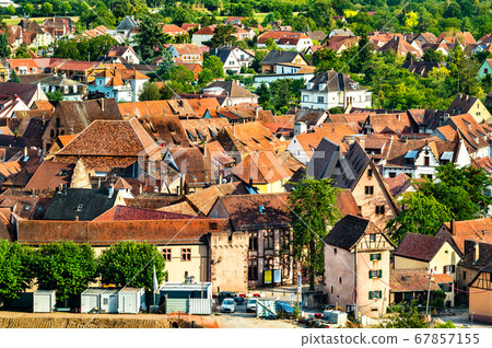 View of Obernai, a town in Bas-Rhin, France 67857155