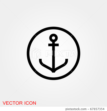 Anchor icon. Anchored flat vector icon for apps - Stock Illustration ...