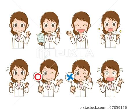 一件白大褂的醫學女人 67859156