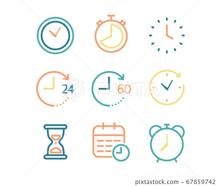 一套簡單的時鐘圖標/計時器/秒錶/時間/鬧鐘 67859742