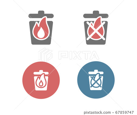 燃燒/不燃燒垃圾圖標集/火/火焰/排序 67859747