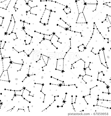 Planet pattern with constellations and stars. - Stock Illustration ...