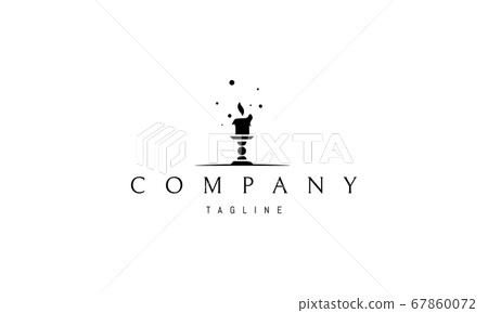 Vector logo on which an abstract image of a candle on an old candlestick. 67860072
