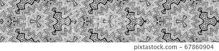 Black and white Seamless Border Scroll. Geometric  67860904
