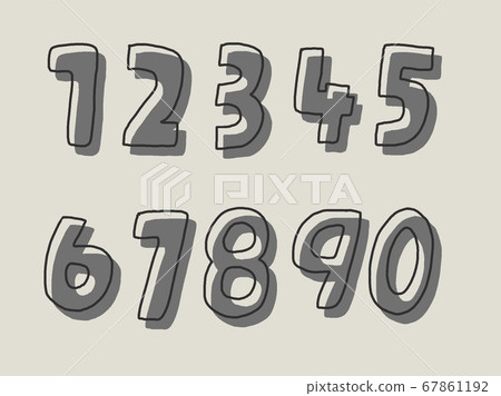Handwritten numbers 67861192