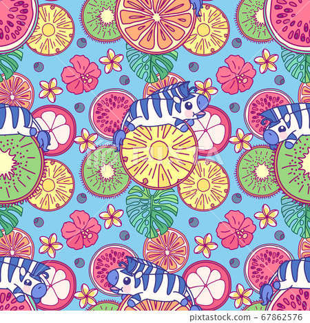 vector cute seamless pattern art - Stock Illustration [67862576] - PIXTA