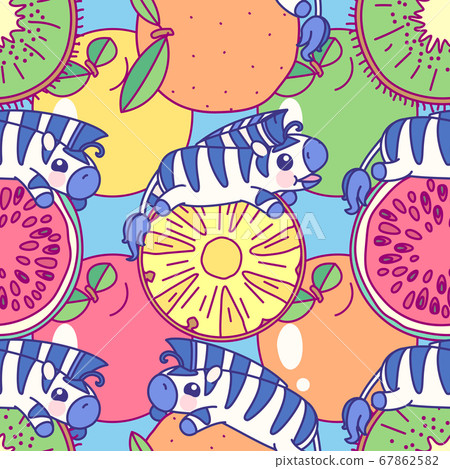 vector cute seamless pattern art - Stock Illustration [67862582] - PIXTA