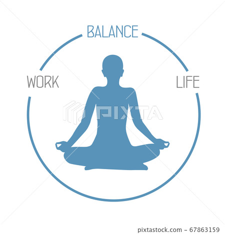 meditating person work life balance circle...-插圖素材 [67863159] - PIXTA圖庫