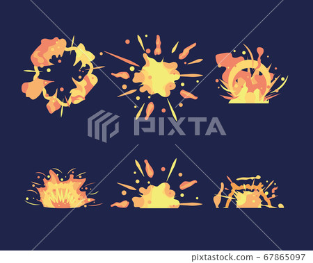 Cartoon explosion set 67865097