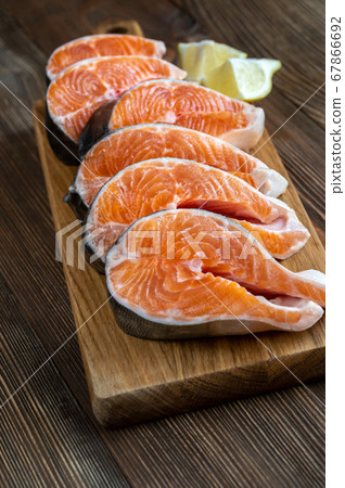 Steaks of Arctic char 67866692