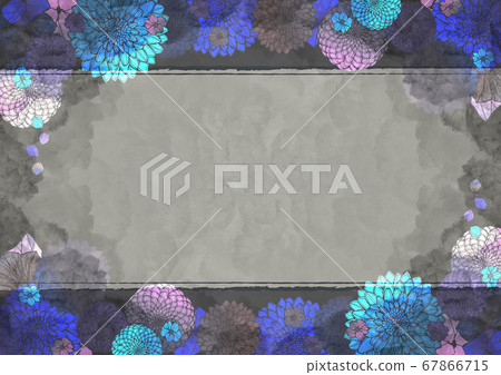 Retro Japanese pattern, watercolor background material, antique plant pattern, black floral pattern Retro Japanese pattern, watercolor background material, antique plant pattern, black floral pattern 67866715