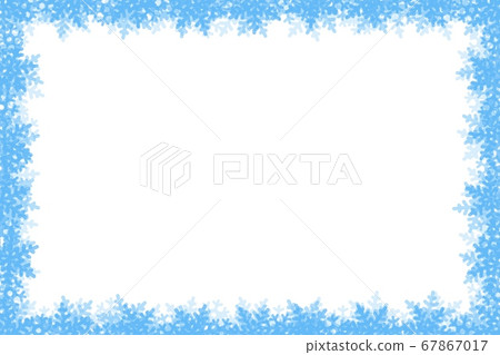 Merry Christmas Happy New Year border with white snowflakes winter background Merry Christmas Happy New Year border with white snowflakes winter background 67867017