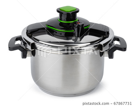 Metal thermo casserole isolated on white background 67867731