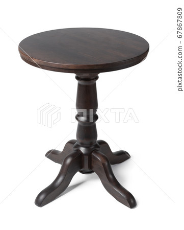 Oval wooden classic table isolated on white Oval wooden classic table isolated on white 67867809