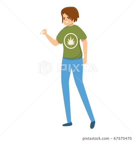 Habit marijuana smoking icon, cartoon style 67870470