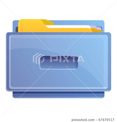 Metal drawer documents icon, cartoon style 67870517