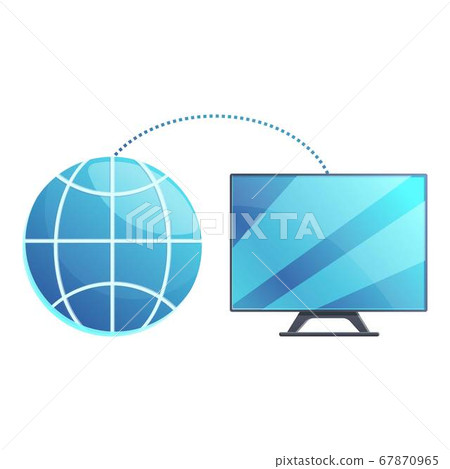 Smart tv global remote access icon, cartoon style Smart tv global remote access icon, cartoon style 67870965