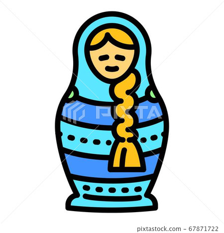 Blue nesting doll icon, outline style Blue nesting doll icon, outline style 67871722