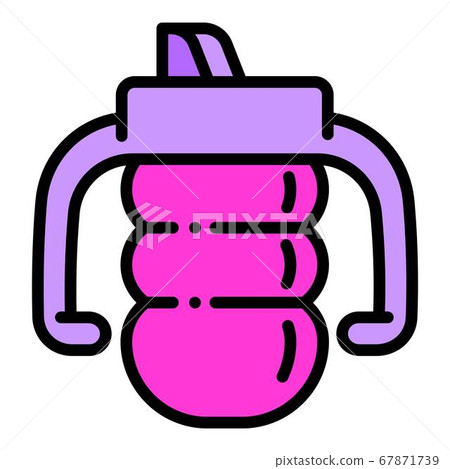Toddler sippy cup icon, outline style Toddler sippy cup icon, outline style 67871739