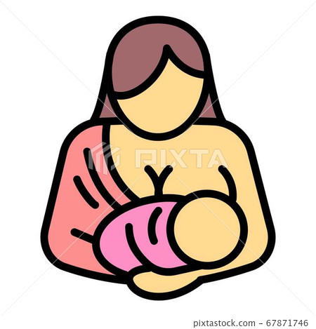 Young mother breastfeeding icon, outline style 67871746