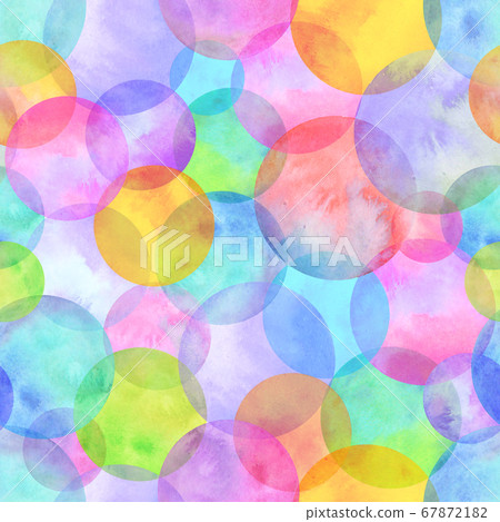 Circles multi-colored neon watercolor seamless pattern. Abstract watercolour background with colorful circles Circles multi-colored neon watercolor seamless pattern. Abstract watercolour background with colorful circles 67872182