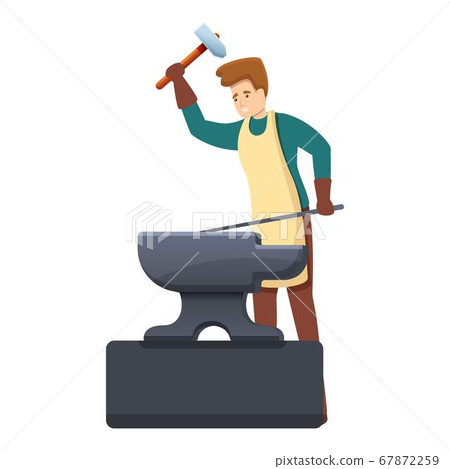 Blacksmith character icon, cartoon style 67872259