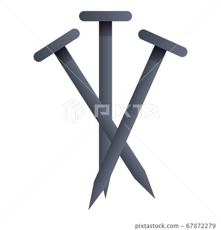 Blacksmith nails icon, cartoon style 67872279